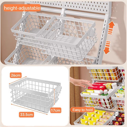 WDJBPSH Rolling Snack Candy Display Rack, Floor-Standing Concession Display Stand with Hanging Hook, Chocolate/Bread/Potato Chips/Cereal/Jelly/Coffee Capsules Organizer(White,8 Basket)