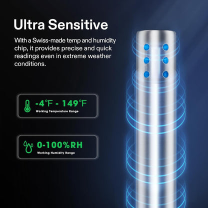 VIVOSUN Temperature & Humidity Sensor Probe: Waterproof Stainless Steel Monitoring Probe for GrowHub Controller