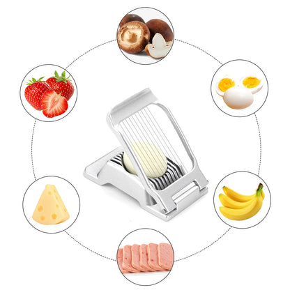 2 Packs Egg Slicer,Strawberry Slicers, Stainless Steel Wire Egg Slicer for Hard Boiled Eggs, Heavy Duty Aluminum Base Metal Egg Cutter for Egg Strawberry Soft Fruit & Food, Dishwasher Safe