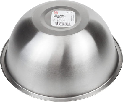 Chef Craft Brushed Mixing Bowl, 5-Quart, Stainless Steel