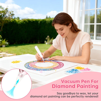 Electric Diamond Painting Pen, Cordless Diamond Art Pen Low-Noise Wax-Free, Perfect for 3D Drills, Portable Diamond Art Accessories for Crafts Lovers