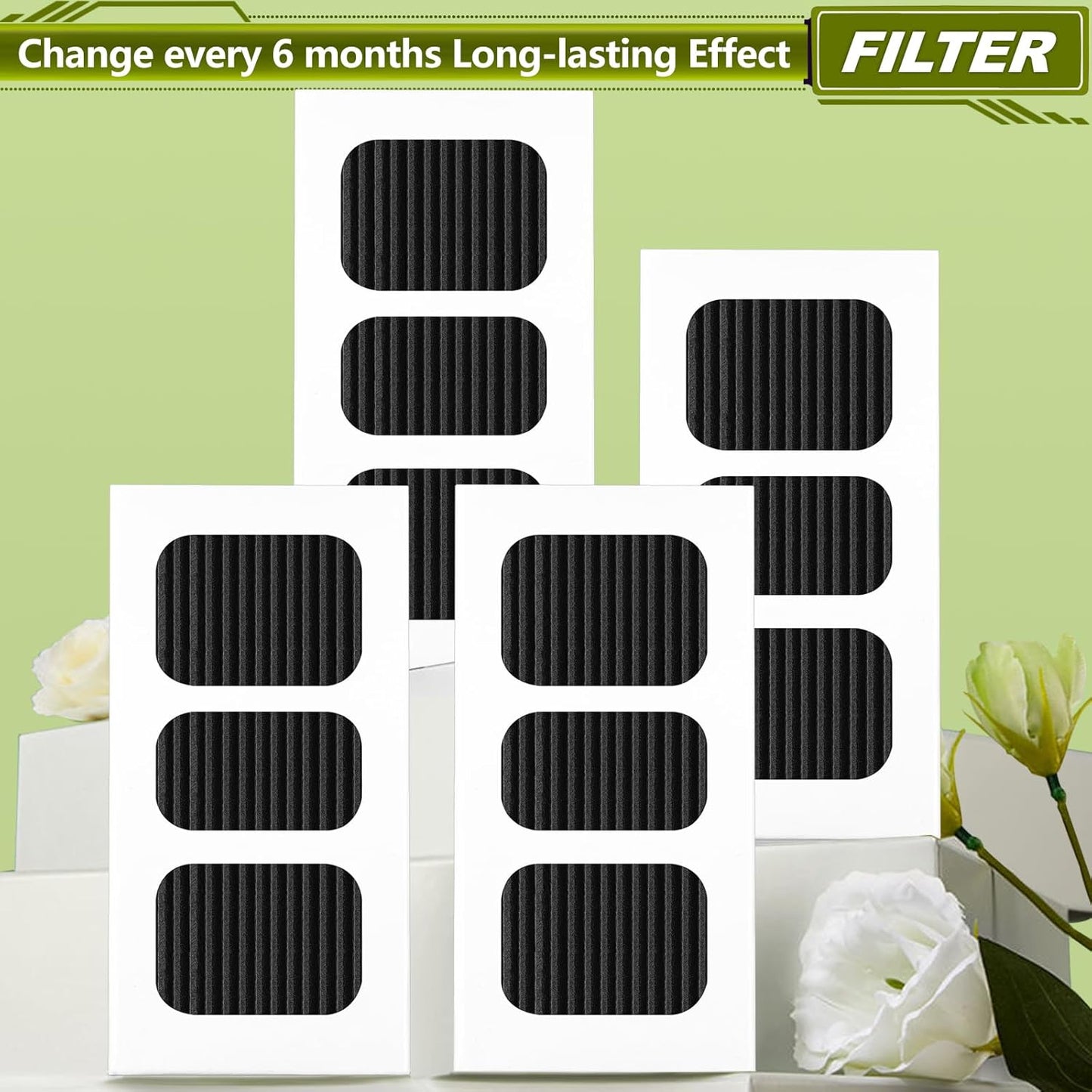 Paultra2 Refrigerator Air Filter Replacement for Frigidaire PAULTRA2 Pure Air Ultra II, 4 Pack