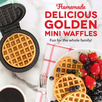 Mini Maker for Individual Waffles, Hash Browns, Keto Chaffles, Easy to Clean Non-Stick Surfaces, 4 Inch
