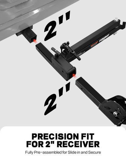 Young 250LBS Swing Away Hitch for Bike Rack and Cargo Carrier Basket, Black
