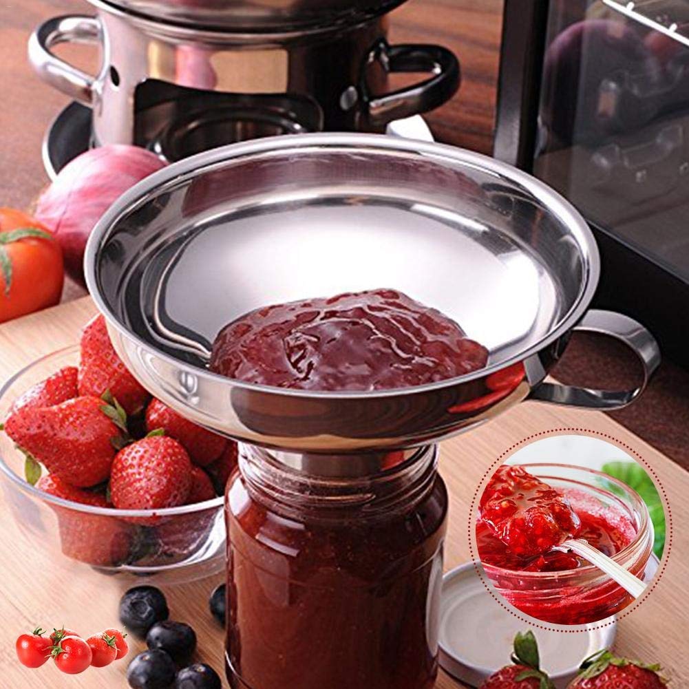 IAXSEE 5-Inch Stainless Steel Funnel with Fine Mesh Strainer, 200 Mesh Cooking Oil Filter