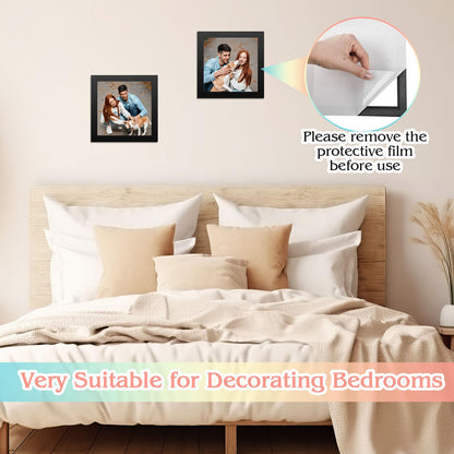 Harloon 12 Pcs Diamond Art Frames Magnetic 6 x 6 Inch Diamond Art Frames Self Adhesive Picture Frame magnetic frame for Painting Pictures Canvas Room Wall Window Door Decorations Accessories, Black