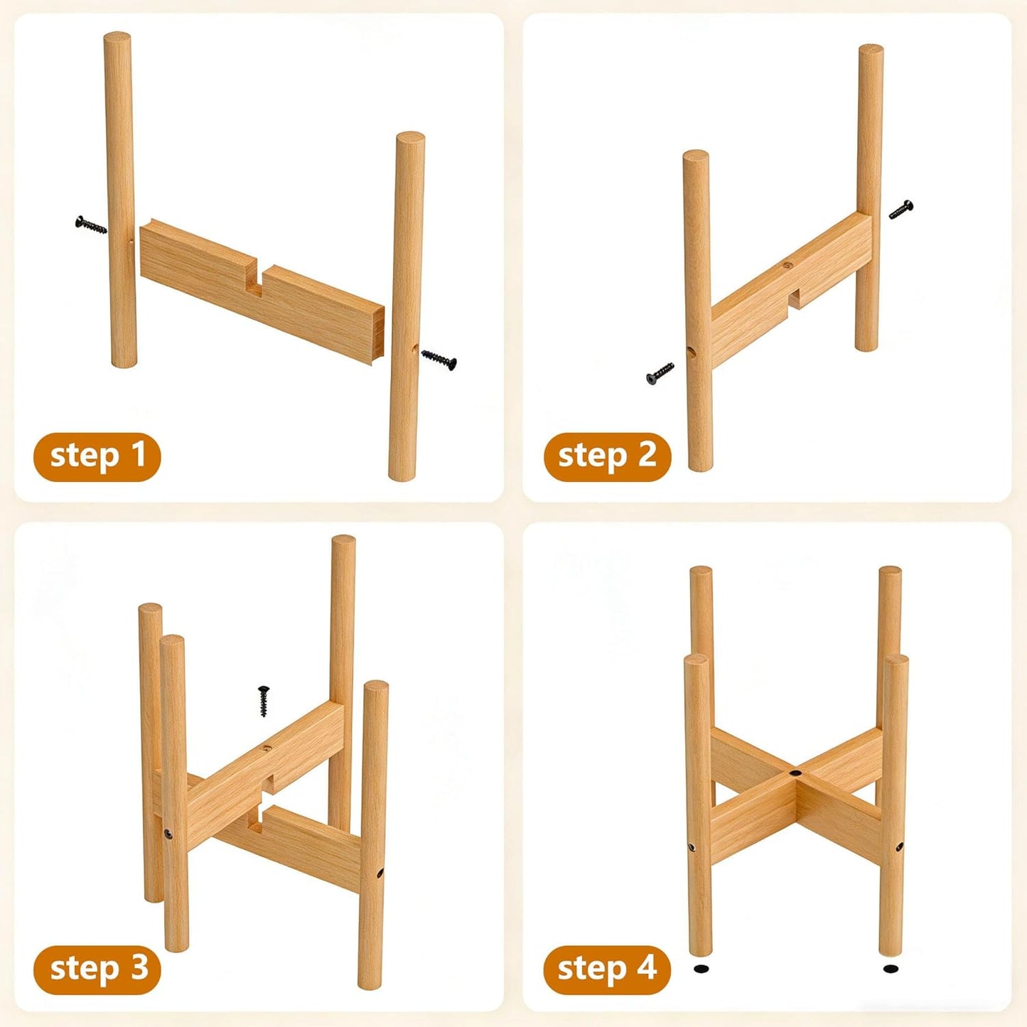2 Pack 12 Inch ALIGADO Bamboo Plant Stands Indoor, for Up to Pots, Built to Fit Corners, Sturdy & Stable Design