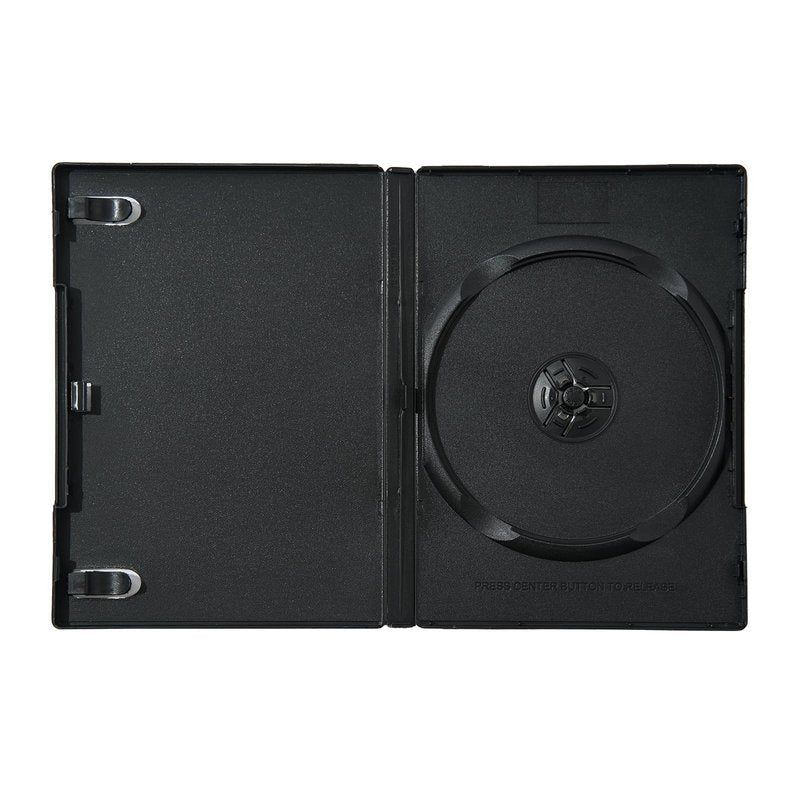 Maxtek 5 Pack Standard 14mm Black Signle Disc CD, DVD, Blu-Ray Disc Cases with Outter Clear Sleeve