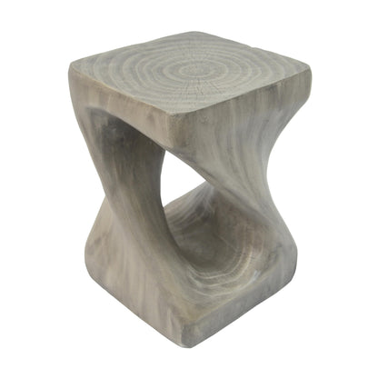 Merax Twist Shape MGO Accent Side Table Set, Unique Modern End Table with Wide Pedestal & Tabletop, Small Drink Tables for Living Room, Bedroom Night Stand Bedside Table, No Assembly Required, Grey