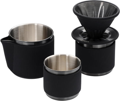 Set, Set, V60 304 Normcore Travel Pour Over Portable Pour Over Coffee Maker Single Cup Travel Coffee Dripper, Use