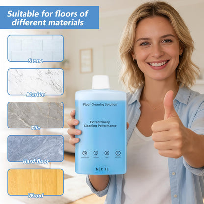 Floor Cleaning Solution Compatible With Roborock Robot Vacuum And Mop Cleaner， Deep Cleans For Multiple Hard Floors, for Robot & Wet Dry Vacuums Mopping Floor Cleaners Solution , 33.8 Fl. OZ(1 Bottle)