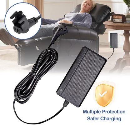 Universal Power Cord for Wall Plug-in Recliner Chair-2-Pin Adapter for Lift Chair,Recliner Sofa,Recliner Couch,29V 2A Recliner Power Supply Compatible with Most Makes & Models ZB-H290020A-C ZBPOWER