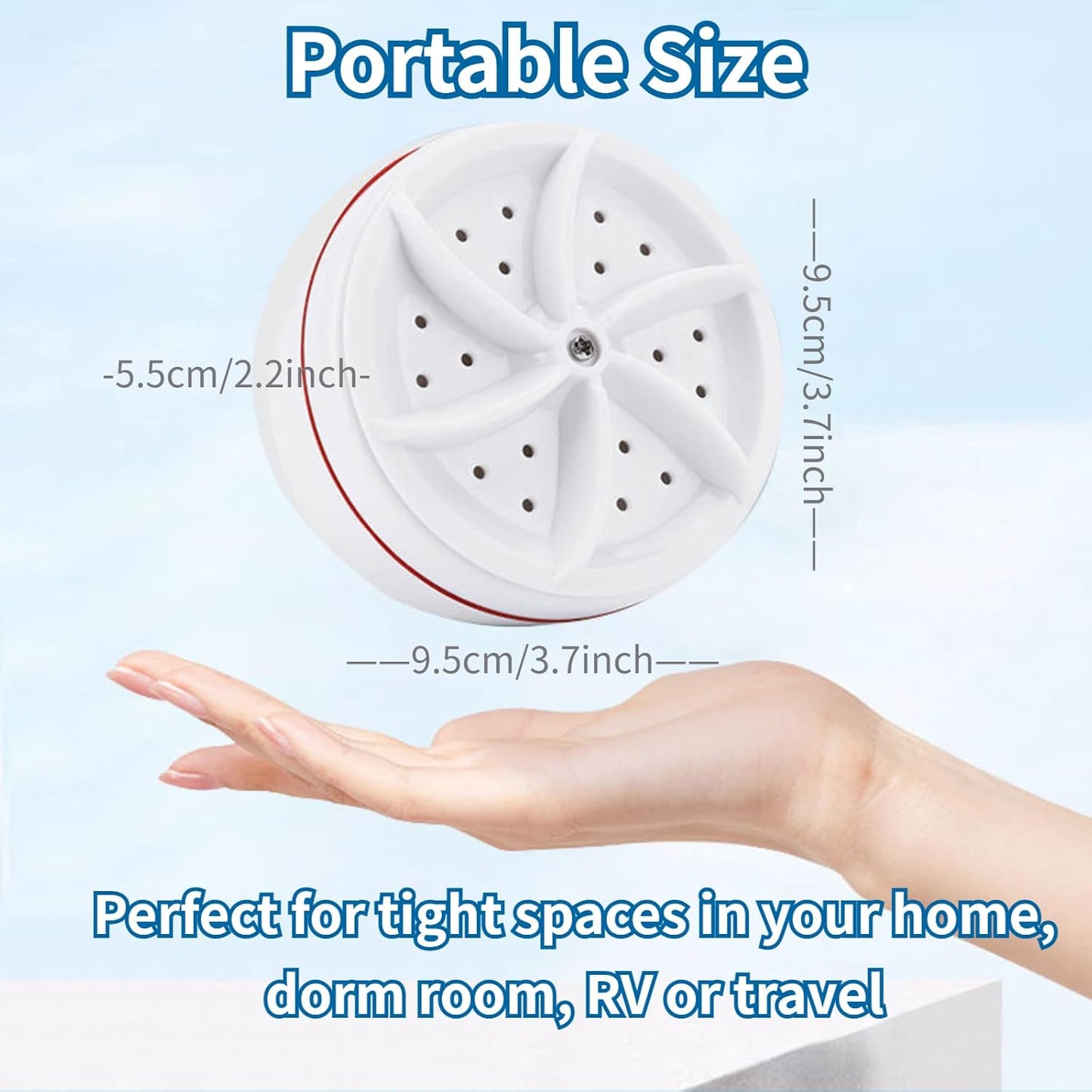 Mini Washing Machine Portable Washer for College Rooms, Travel Home Apartment Laundry, Small Turbine Washer with USB