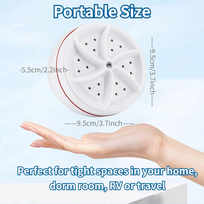 Mini Washing Machine Portable Washer for College Rooms, Travel Home Apartment Laundry, Small Turbine Washer with USB