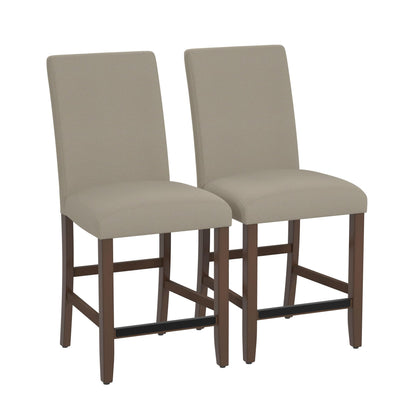 GDFStudio 39.5" H Counter Height Bar Stools Set of 2, Upholstered Kitchen Bar Stools with Back & Footrest, Modern Solid Wood Counter Stools for Kitchen Island Dining Room, Easy Assembly, Walnut Brown
