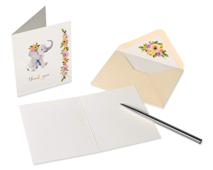 Papyrus Baby Thank You Cards with Envelopes, Elephant & Giraffe (20-Count)