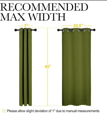 NICETOWN Blackout Curtain Panels - Thermal Insulated Holiday Draperies | Olive Green, 34x45 Inches (One Pair)