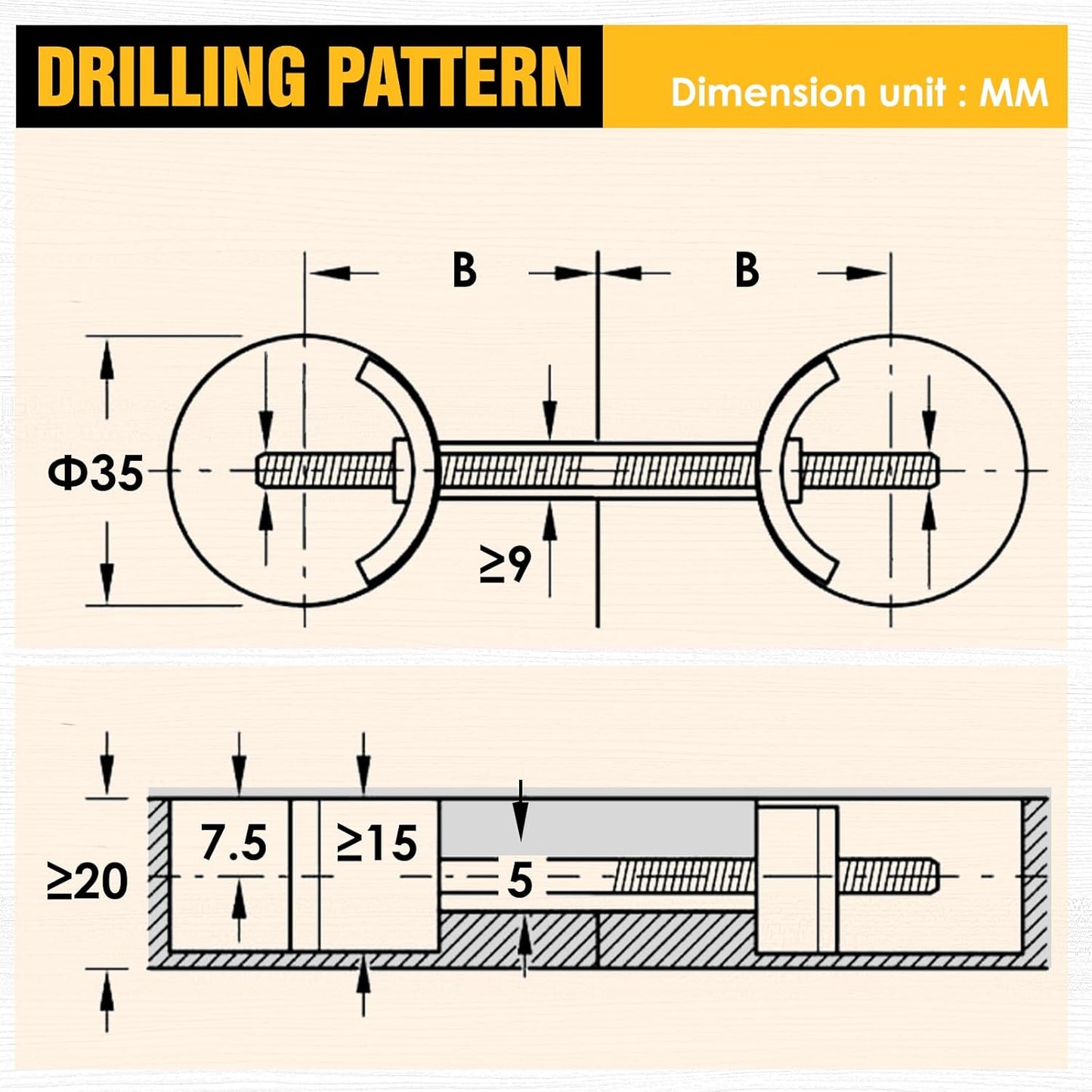 Countertop Connector, Table Top Fasteners, Miter Draw Bolt Joint Connector Pack for Butcher Block & Furniture (10PCS)