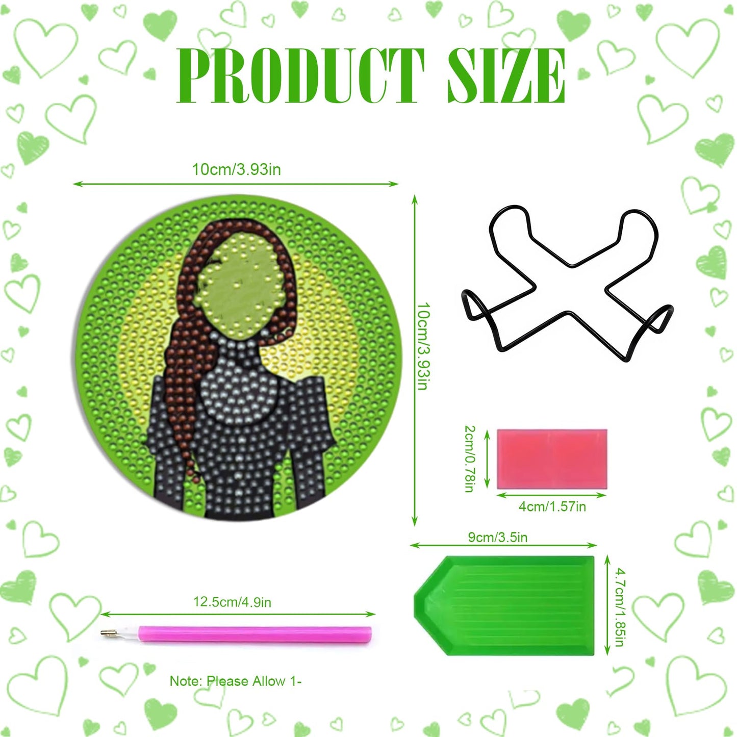 8Pcs Witch Diamond Art Coasters Kit Pink Green Diamond Painting Coasters Kit with Holder Fun DIY Diamond Art Craft for Adults Gifts Office Home Decor Supplies