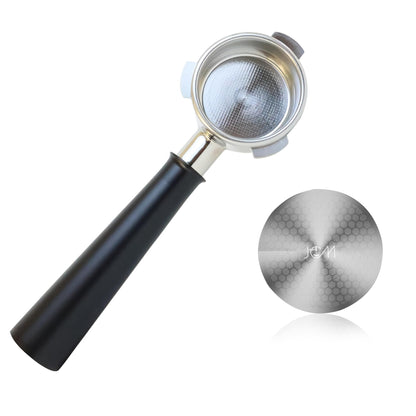 54mm Bottomless Portafilter Aluminum Alloy Handle – Fits 54mm Breville Espresso Machines – Includes 18g Filter Basket & 53.35mm Espresso Puck Screen, 0.9mm 150μm (Black Aluminum Alloy)