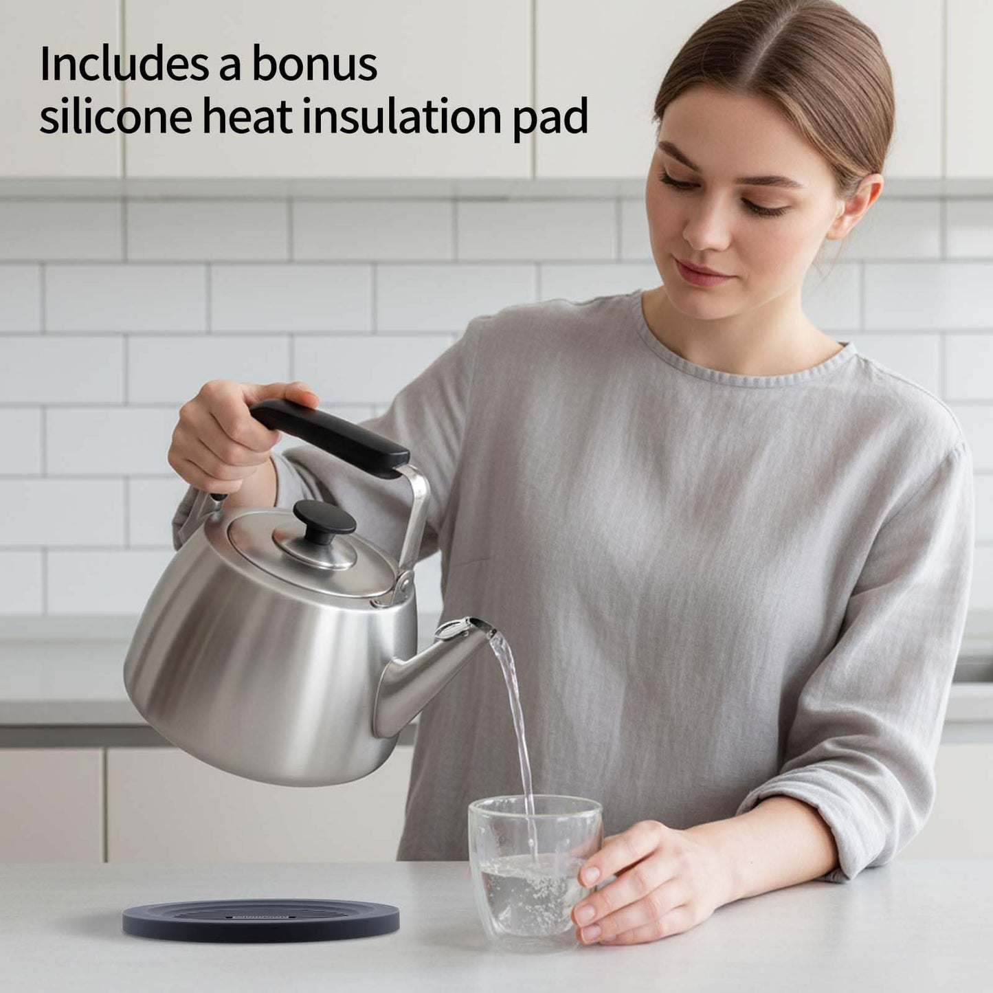 SADOMAIN Tea Kettle, Whistling Stovetop Tea Kettle, Large Capacity Teapot Suits for All Heat Source, Professional Fast Heat Technique Teapot with Thick Body and Bottom, Durable and Sturdy Tea Pot