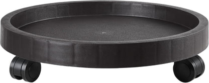 12.6 Inch Planter Caddies Rolling Saucer Caddy with Wheels, Heavy Duty Wheeled Stand for Potted Plant, Round Coaster