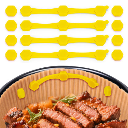 12PCS Air Fryer Magnets Silicone Buckle for Parchment Paper Liners, High-Temp Resistant Air Fryer Accessories, Prevent Burning, Safely Lock Paper from Heating Element or Covering Food (Red)