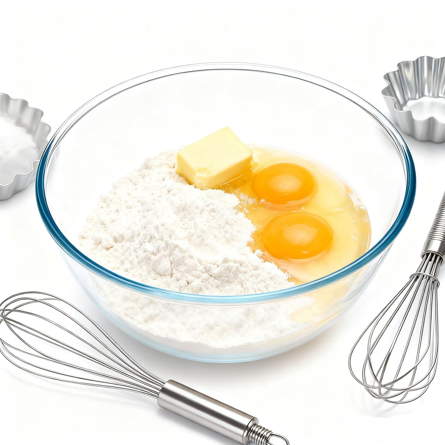 Yuixoseu 4.7 Qt Extra Large Glass Mixing Bowls, Clear Glass Bowl with Lid, Big Salad Bowl for Salad Fruit Bread Storage