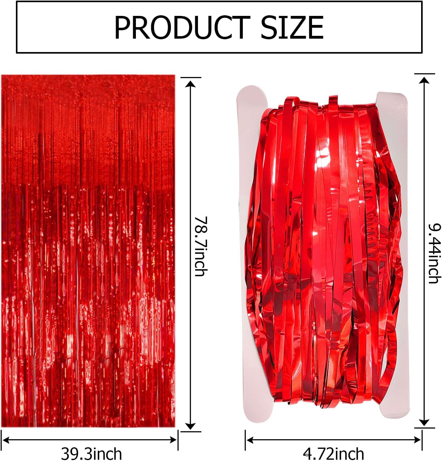 Regine Switzerland 5 Pack Red Streamers | Foil Fringe Backdrop Curtains for Parties & Celebrations