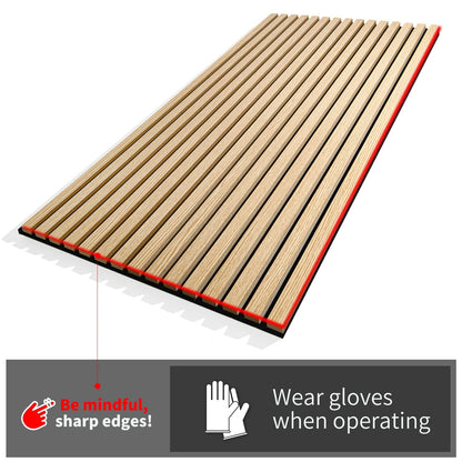 Art3d 6-Piece Wood Slat Acoustic Panels for Stylish Decor and Noise Reduction, 3D Textured Panel for Ceiling and Wall, Walnut