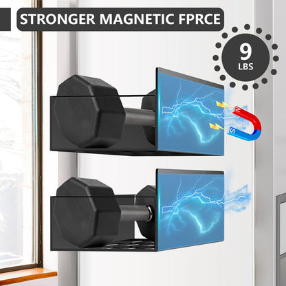 SMRCAD Magnetic Spice Rack for Refrigerator, 6pack Magnetic Shelf for Fridge Space Saving Seasoning Organizer for Kitchen storage Any Metal Surface No Drilling Needed (6pack-Black)