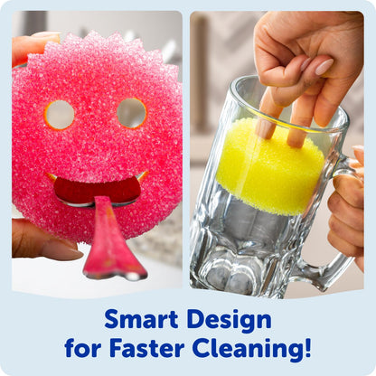 Scrub Daddy 4 Scrub Daddy Sponges & 4 Scrub Mommy Kitchen Sponges - Scratch-Free for Dishes & Multipurpose Cleaning - BPA Free & Made with Polymer Foam - Stain & Odor Resistant (8 Pack)