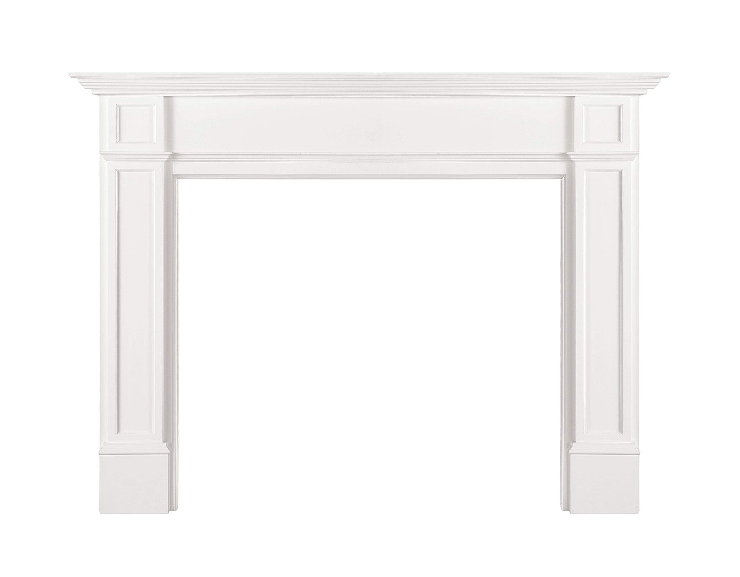 Pearl Mantels ARYB56540 Furniture for Your Fireplace, Premium Grade A MDF Mantel Surround, Crisp White Paint, Interior Opening 56" W x 42" H
