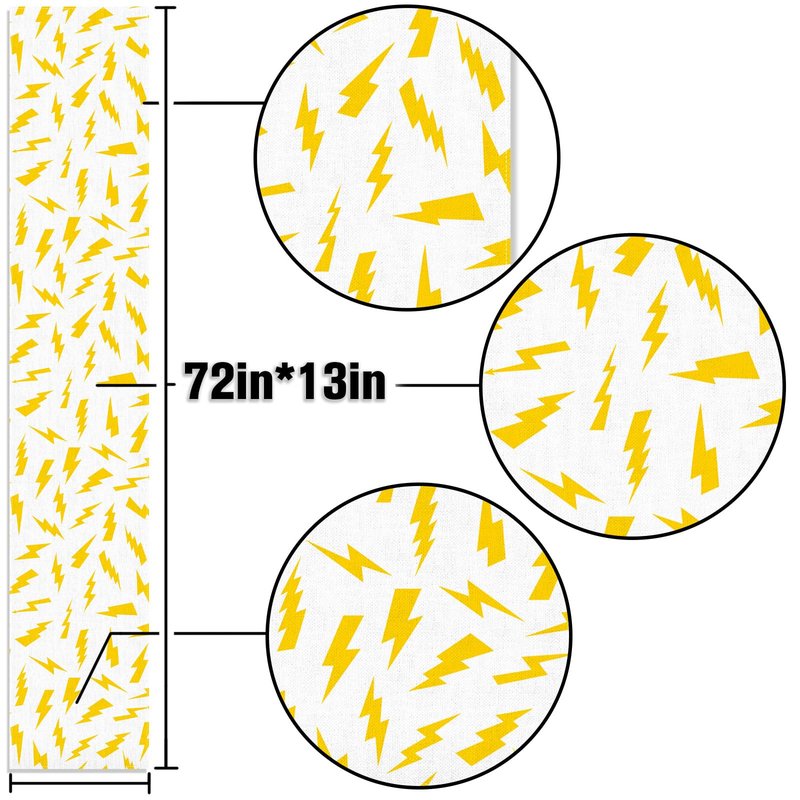 Buxiuer Lightning Bolt Table Runner Cartoon Themed Birthday Party Decoration Baby Showers Dining Room Home Kitchen Table Decor