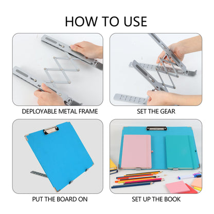 Slant Board for Writing 16 x 12 Inch Adjustable Tilted Writing Board Sloped Surface to Improve Handwriting Legibility 20°Slanted Clipboard for Writing Reading Drawing