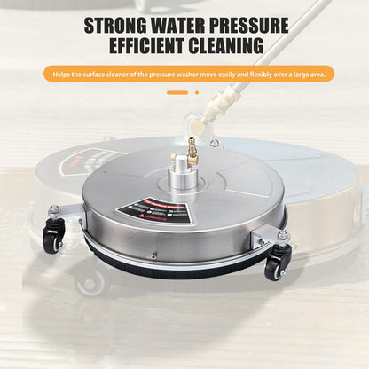 TRELVEX 14" Pressure Washer Surface Cleaner 4000 PSI with 4 Wheels, Stainless Steel Pressure Housing, Quick Connector, 2024 New Washer Attachment Stainless Steel