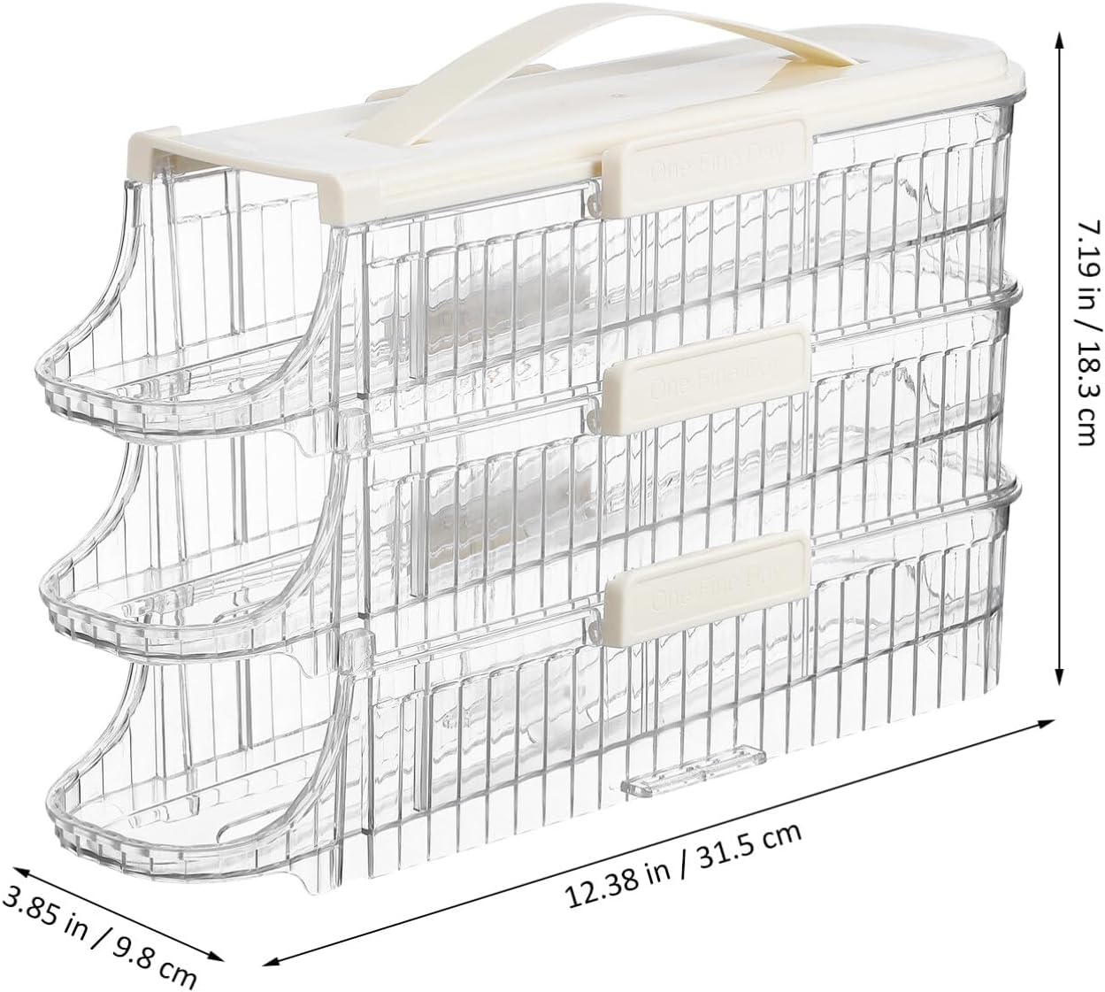 HEMOTON Rolling Egg Holder for Refrigerator - 3 Tiers Automatic Egg Dispenser Organizer for Fridge, 21 Count