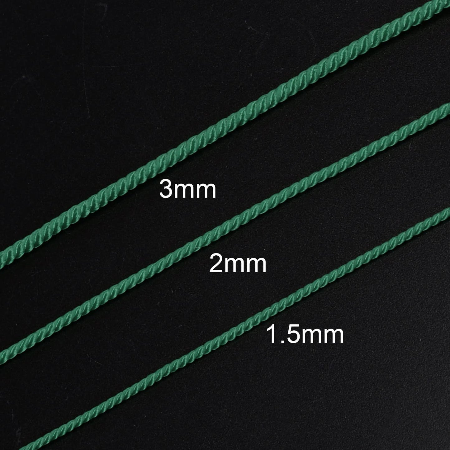 HARFINGTON Twisted Nylon Twine Thread Beading Cord 3mm 7M/23 Feet Extra-Strong Braided Nylon String for Crafting Bracelets Jewelry Making, Grey