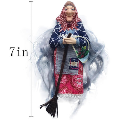 Handmade Kitchen Witch Doll, Good Luck Cooking Dolls Hanging Ornament, Unique Home Decor Figure on Broomsticks for Cooks, Festive Lucks Charm Decoration for Culinary Enthusiasts(B)