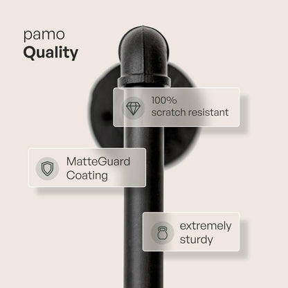 pamo Industrial Pipe Clothing Rack – Wall Mounted Black Closet System in Powder-Coated Steel – 154.33" W × 87.4" H – Easy Setup – Ideal for Walk-In Closets & Retail Use