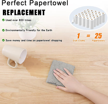 24 Pack (10 10 Inches, Homaxy Kitchen Dish Cloths x Grey), Super Soft and Absorbent Coral Velvet Dish Towels, Nonstick