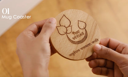 The Vedas Gift For MOM | Mothers day gift | 22 items teagift | 8 Different Flavours teabags | 1 Luxury Oolong tea tin Caddy | total 56 Cups of tea | 1 Glass Mug for MOM With lid and Infuser | 1 Scented Candle | 1 Branded Spoon | 1 Wooden Coaster