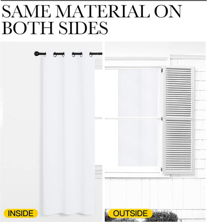 NICETOWN White Lightweight Curtain Panels - Non-Blackout Drapes for Bedroom & Dining Room | Set of 2, 42" W x 48" L