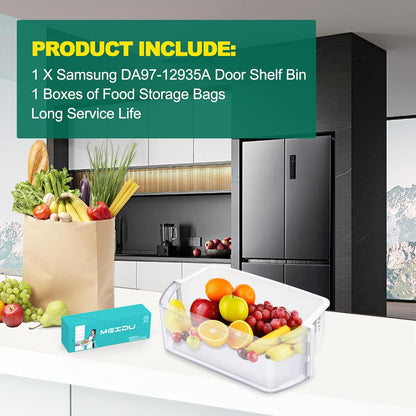 UPGRADED DA97-12935A Refrigerator Door Bin Replacement for Samsung Fridge Parts, Left and Right Door Shelf Basket