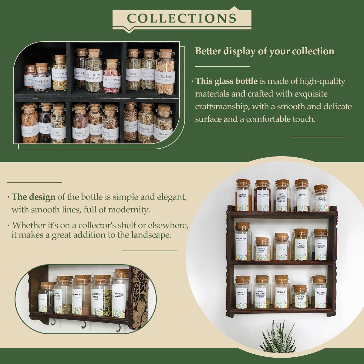 48-Pack 1.01 oz (30 ml) Glass Bottles with Cork Stoppers – for Spell Bottles, Spice Jars, DIY Party Favors, Travel Memories & Plant Propagation – Empty Recyclable Containers for Crafts, Kitchen,Décor