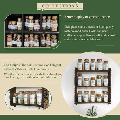 4-Pack 5.07 oz (150ml) Glass Bottles with Cork Stoppers – for Spell Bottles, Spice Jars, DIY Party Favors, Travel Memories & Plant Propagation – Empty Recyclable Containers for Crafts, Kitchen, Decor