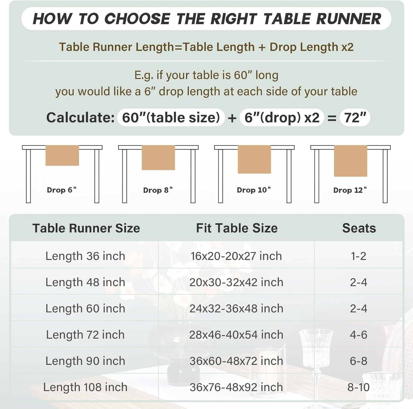 13x36 Inch Farmhouse Rustic Faux Linen Table Runner Neutral Beige Table Runners Double Layer Reversible Rectangle