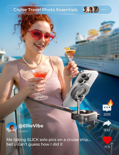 LISEN Gift for Women Her Best Airplane Gadgets Travel Essentials Phone Holder Travel Magsafe Accessories for iPhone 17 Long Flight Must Have Mini Europe Vacation Essentials Women Cruise Essentials