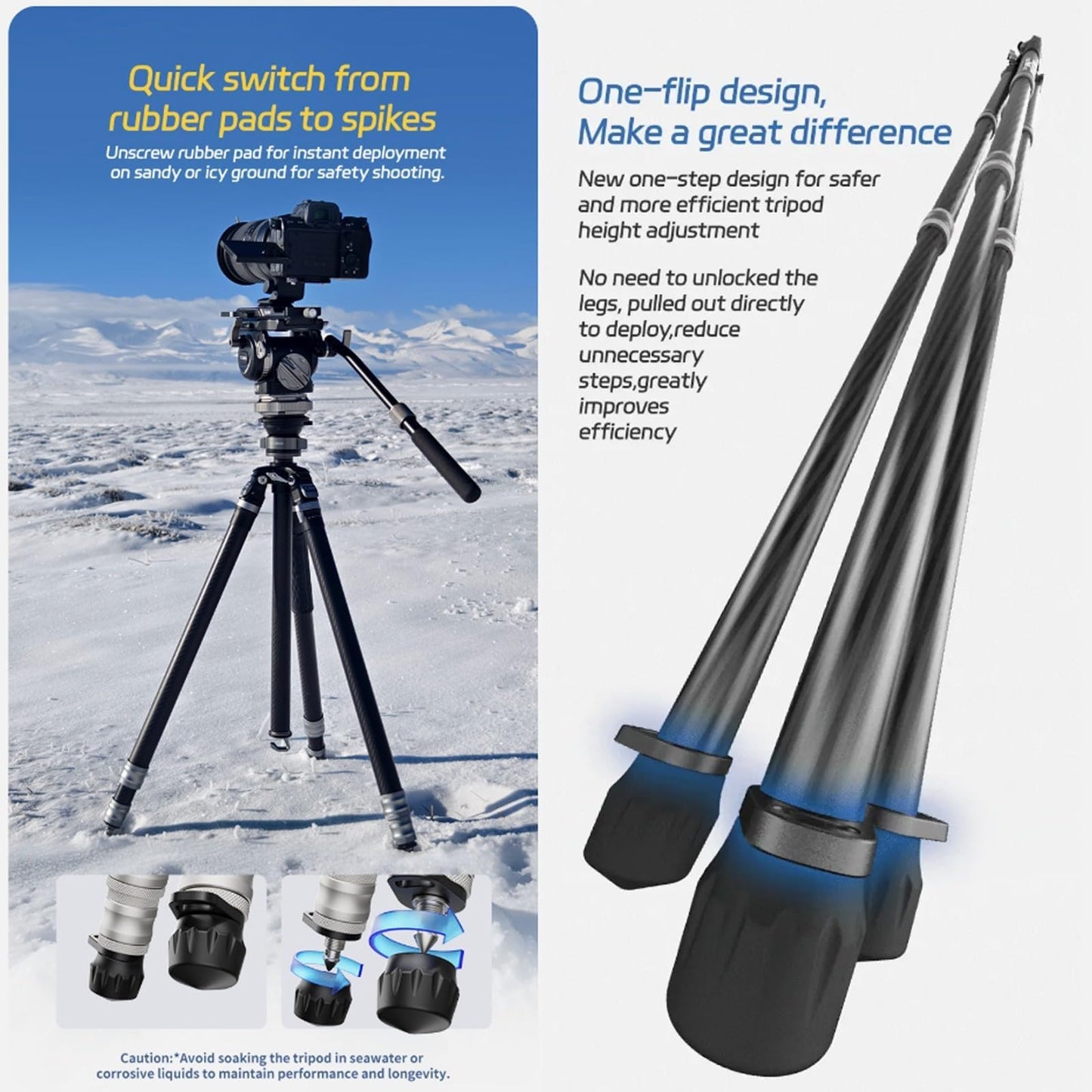YC Onion Tako T23 Carbon Fiber Tripod with BC44 Ball Head I 10kg Load I One-Flip Quick Release I 1825mm Max Height I Dust-Proof Joints for Low-Angle/Macro Photography