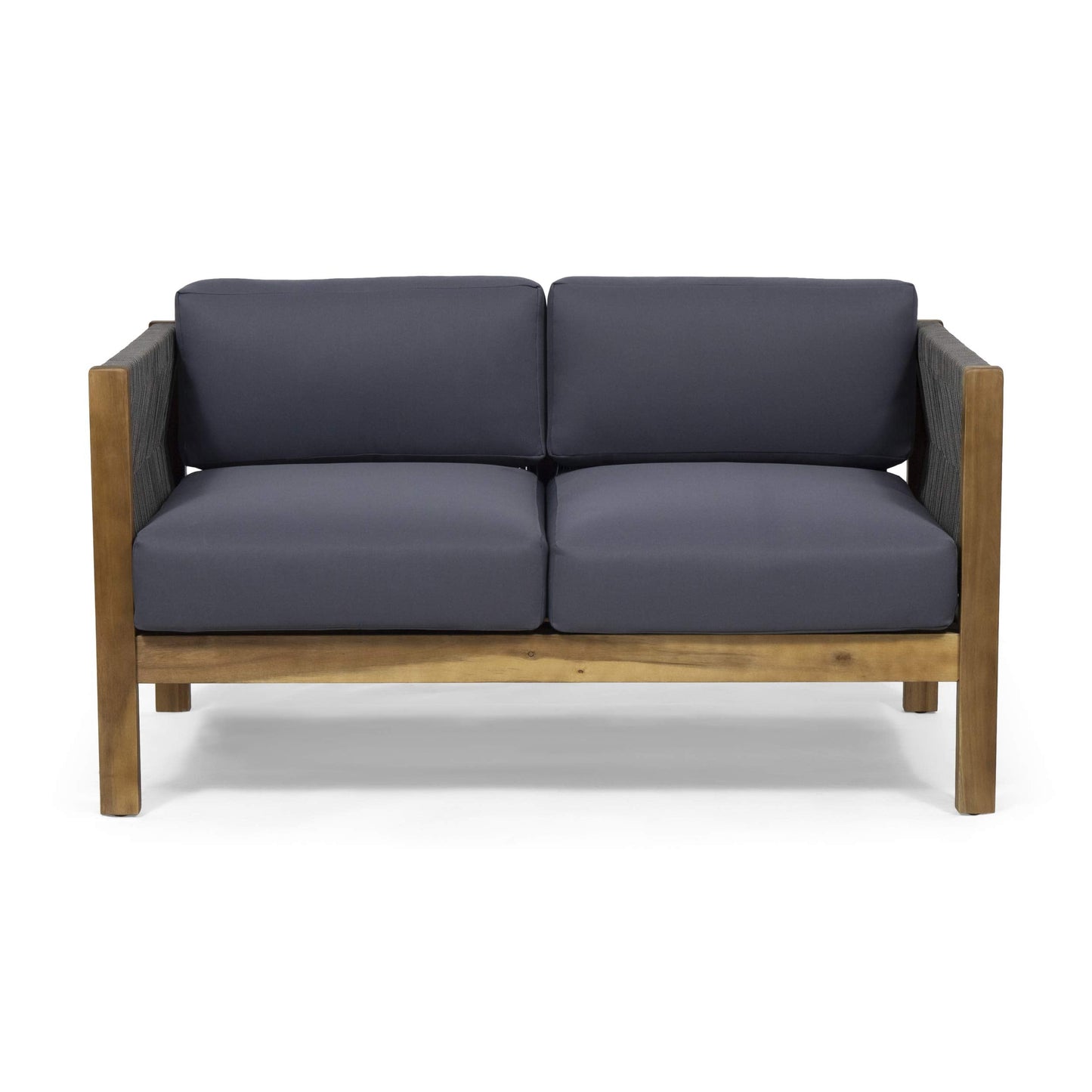 Christopher Knight Home Laurel Modern Outdoor Loveseat Set, Teak and Gray